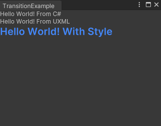 Окно Unity Editor с текстом, который вращается, когда курсор мыши находится над ним.