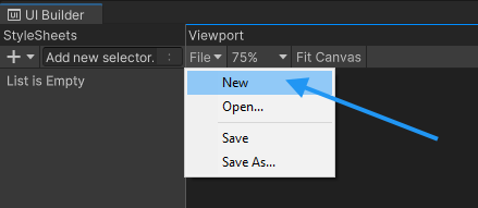 UI Builder файл меню