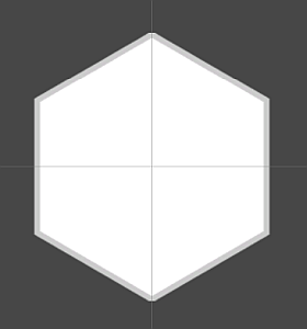 Шестиугольная вершина 2D примитивный GameObject.