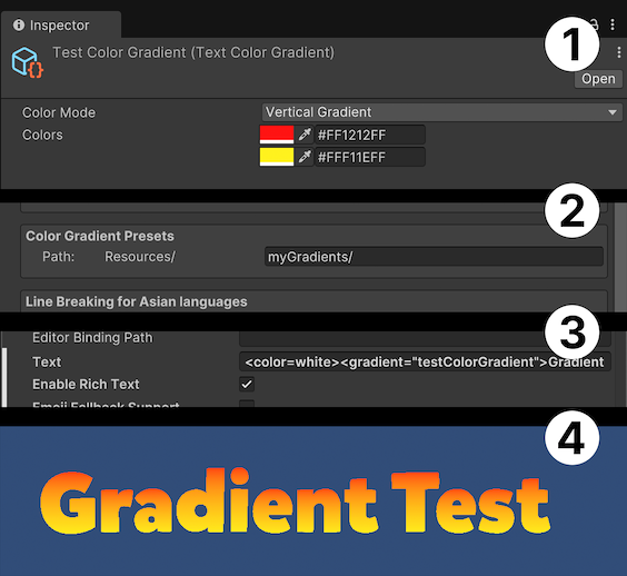 Пример создания и применения градиента к тексту в UI Toolkit