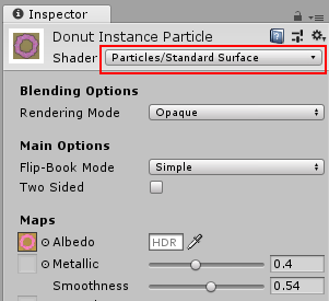 Встроенный шейдер, совместимый с Particle System GPU Инстансинг