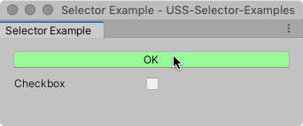 Окно Unity Editor с зеленой кнопкой OK и пустым флажком.
