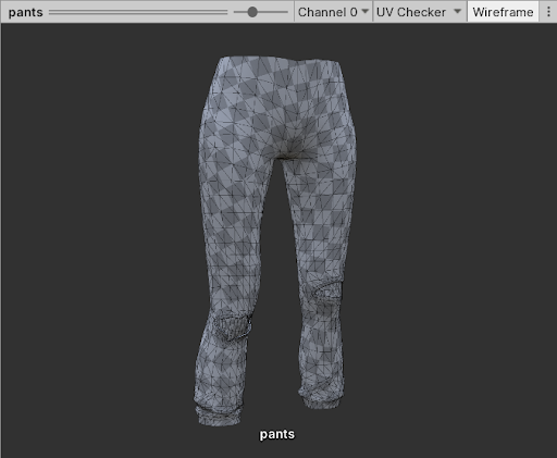 Вид UV Checker с включенной настройкой Wireframe
