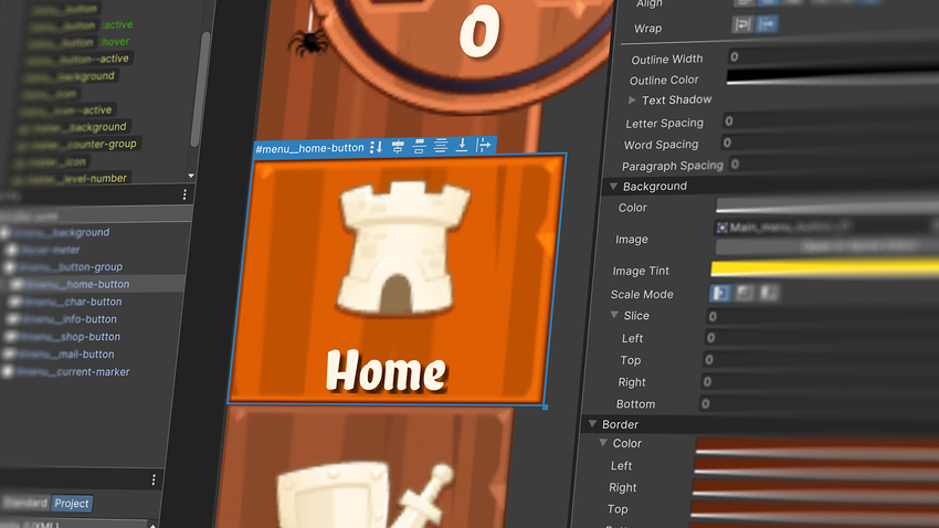 Изменение свойств стиля прямо в UI Builder.