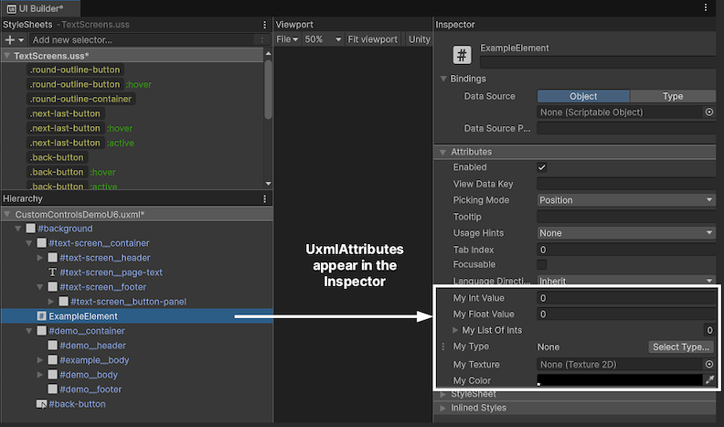 Настраиваемые атрибуты появляются в UI Builders Inspector