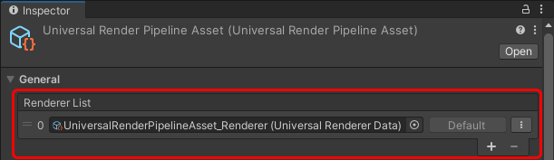 Как найти ассет Universal Renderer