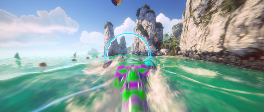 Сцена с включённым эффектом Motion Blur.