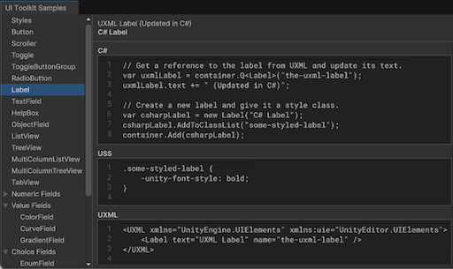 UI Toolkit образцы