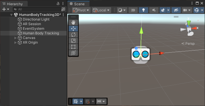 Типичная сцена AR в Unity