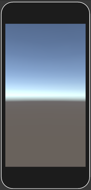 iPhone 8 накладка, показывая Unity по умолчанию skybox заполнения области iPhone 8 экрана, где вы можете нажать
