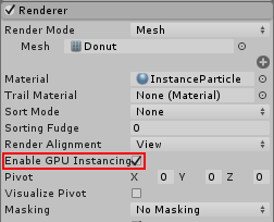 Возможность включения экземпляров Particle System GPU в модуле Renderer