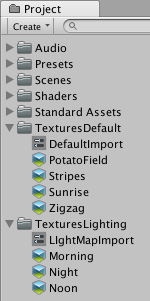 Папки TexturesDefault и TexturesLighting имеют Preset