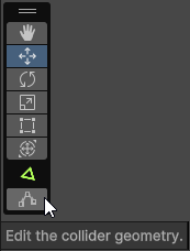 Значок Edit Collider, расположенный в нижней части накладки Tools.
