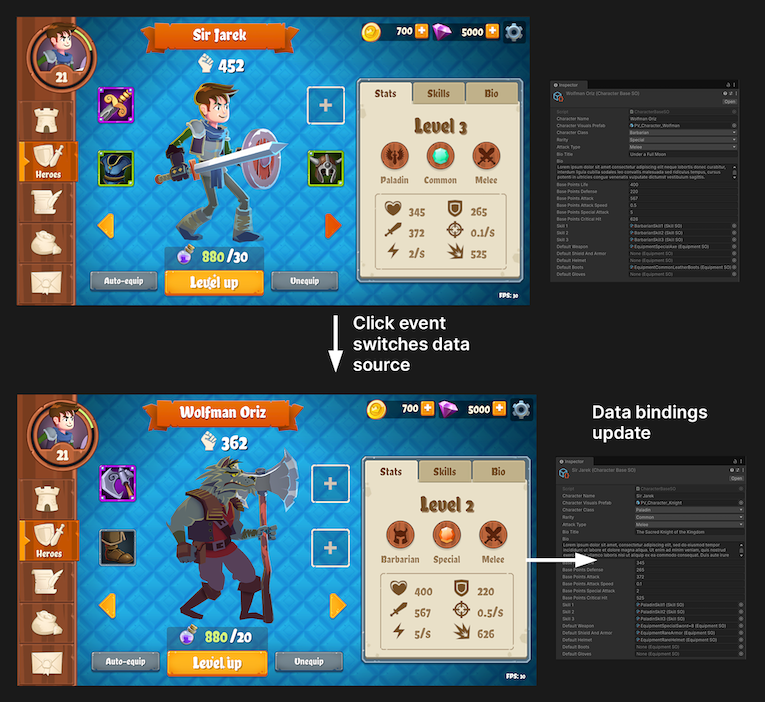 Обновление источника данных в образце Dragon Crashers